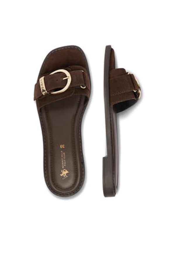 Beverly Hills Polo Club Klapki EO-WI16-ALYSHA-01 Brązowy. Kolor: brązowy. Materiał: skóra, zamsz