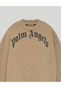 PALM ANGELS - Beżowa bluza z logo. Kolor: beżowy. Materiał: bawełna, dzianina
