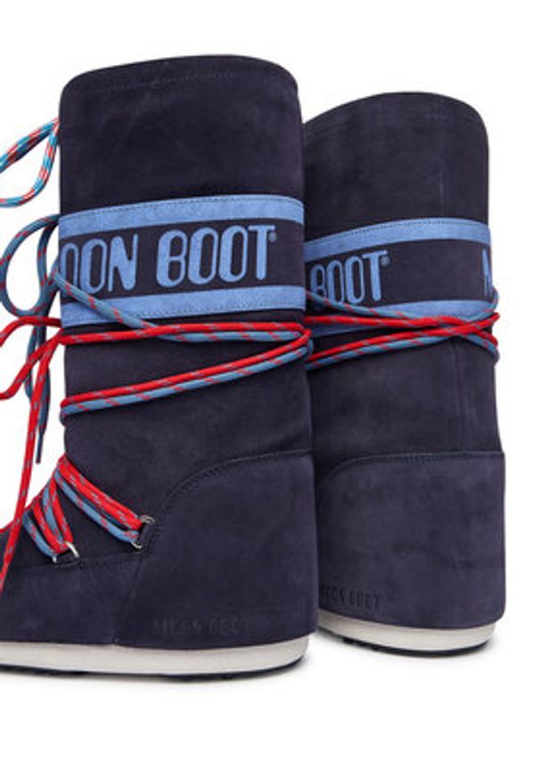 Moon Boot Śniegowce Mb Icon Suede Laces 80D1403050 Granatowy. Kolor: niebieski. Materiał: zamsz, skóra