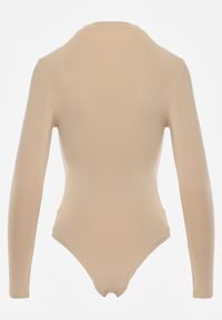 Born2be - Ciemnobeżowe Body z Marszczeniem Rafanbi. Kolor: beżowy. Długość rękawa: długi rękaw. Długość: długie. Styl: elegancki #5