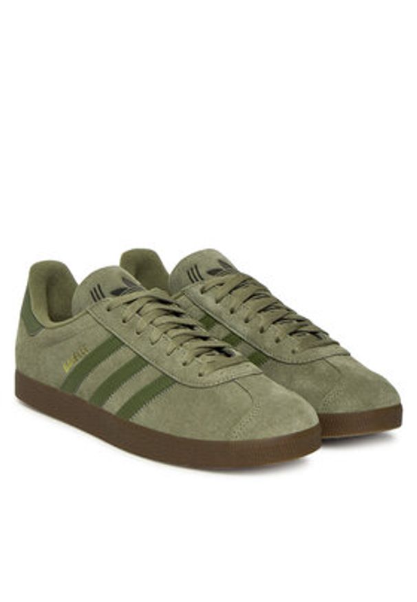Adidas - adidas Sneakersy Gazelle JR6288 Khaki. Kolor: brązowy. Materiał: zamsz, skóra. Model: Adidas Gazelle