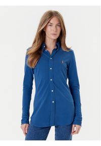 Polo Ralph Lauren Koszula 211924258024 Niebieski Slim Fit. Typ kołnierza: polo. Kolor: niebieski. Materiał: bawełna