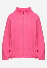 Born2be - Fuksjowy Klasyczny Polar ze Ściągaczami przy Rękawach Paradi. Okazja: na spacer, na co dzień. Kolor: różowy. Materiał: polar. Długość rękawa: długi rękaw. Długość: długie. Styl: klasyczny #6