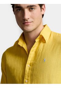 Polo Ralph Lauren Koszula 710829443030 Żółty Slim Fit. Typ kołnierza: polo. Kolor: żółty. Materiał: len #5
