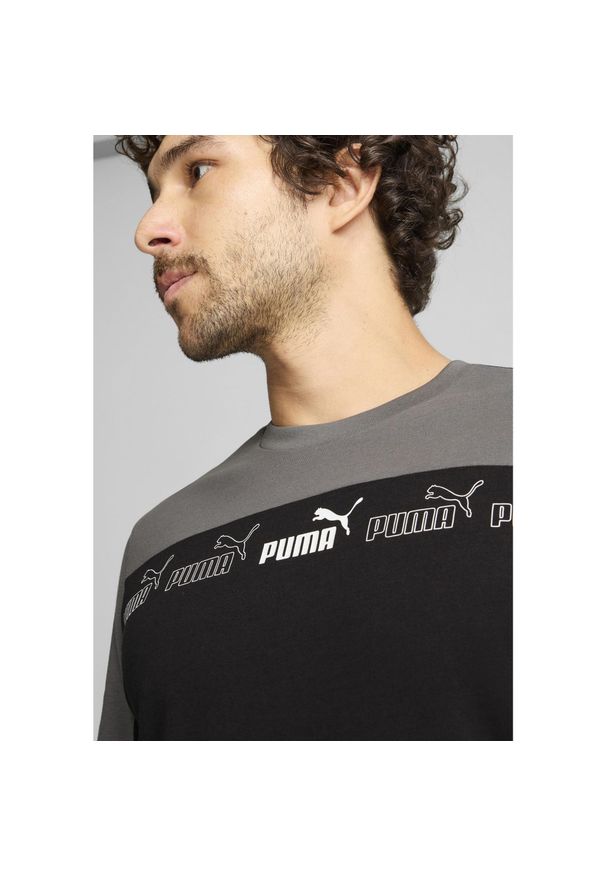 Puma - Męska koszulka Around the Block PUMA Cool Dark Gray. Kolor: szary. Wzór: haft