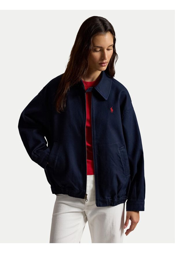 Polo Ralph Lauren Kurtka przejściowa 211A96311002 Granatowy Oversize. Typ kołnierza: polo. Kolor: niebieski. Materiał: bawełna