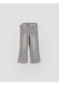 Reserved - Jegginsy flare - jasnoszary. Kolor: szary. Materiał: bawełna #1