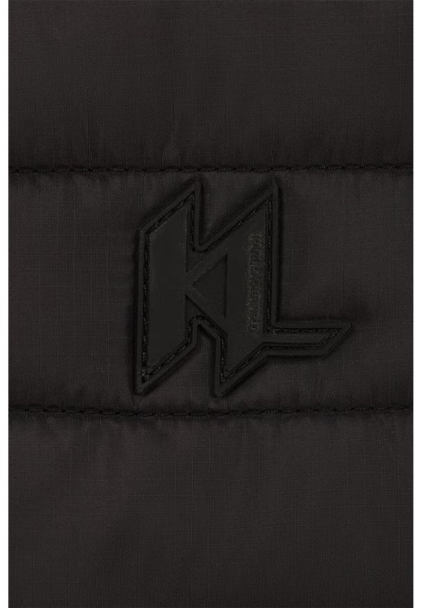 Karl Lagerfeld - KARL LAGERFELD Czarny plecak męski na laptopa z monogramem. Kolor: czarny. Styl: casual, elegancki