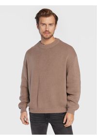 Redefined Rebel Sweter Bastian 212056 Brązowy Regular Fit. Kolor: brązowy. Materiał: bawełna #1