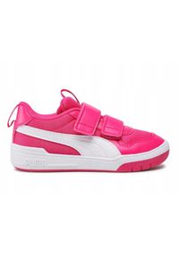 Buty do chodzenia dla dzieci Puma 03 Rebound V6 Mid. Wysokość cholewki: za kostkę. Zapięcie: rzepy. Kolor: biały. Materiał: materiał, syntetyk. Szerokość cholewki: normalna. Sport: turystyka piesza