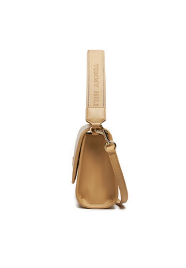 TOMMY HILFIGER - Tommy Hilfiger Torebka Th Monotype Shoulder Bag AW0AW16162 Beżowy. Kolor: beżowy. Materiał: skórzane