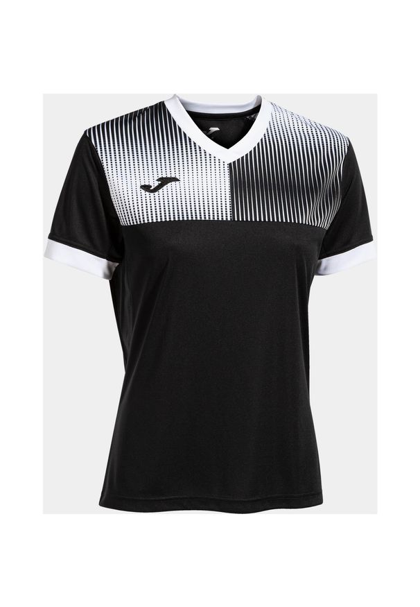T-shirt Joma Eco Supernova dla kobiet w czerni i bieli - Rozmiar L. Kolor: wielokolorowy, biały, czarny. Materiał: poliester. Sport: piłka nożna