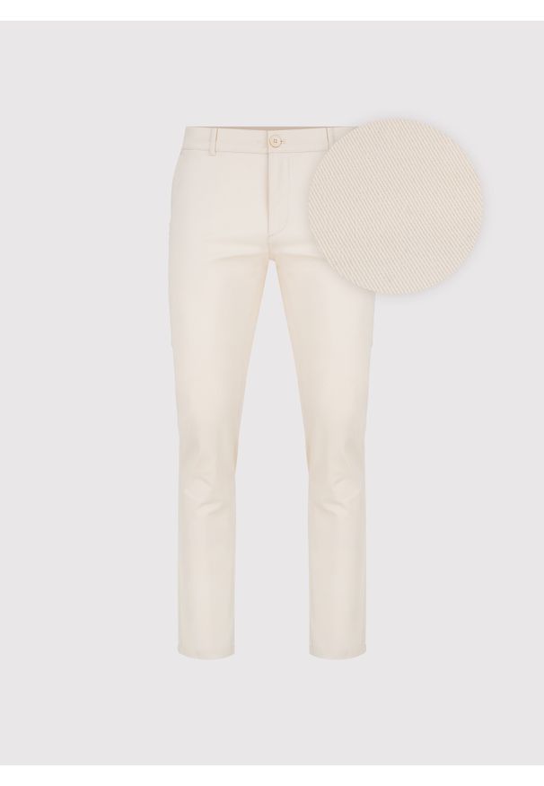 Pako Lorente - PAKO LORENTE – Beżowe spodnie chino. Okazja: na co dzień. Kolor: beżowy. Materiał: bawełna, elastan. Wzór: gładki. Sezon: wiosna. Styl: casual