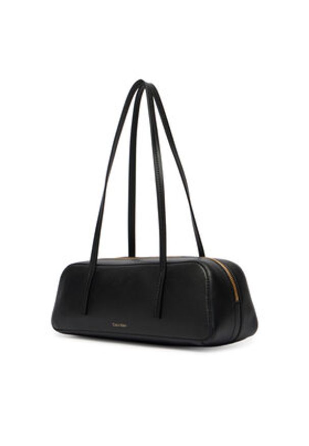 Calvin Klein Torebka Foil Logo Bauletto LV04F3636G Czarny. Kolor: czarny. Materiał: skórzane