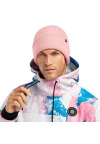 SIROKO - Czapka zimowa beanie męska Snowflake. Kolor: różowy. Materiał: tkanina, akryl. Sezon: zima. Styl: sportowy #1