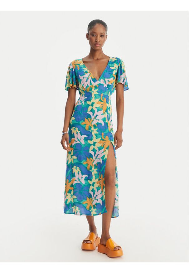 Billabong Sukienka letnia Jet Set EBJWD00134 Niebieski Regular Fit. Kolor: niebieski. Materiał: wiskoza. Sezon: lato