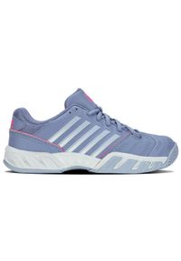 Damskie buty do tenisa K-Swiss Bigshot Light 4. Zapięcie: sznurówki. Kolor: niebieski, szary, wielokolorowy. Materiał: tkanina, syntetyk, materiał. Szerokość cholewki: normalna. Sport: tenis