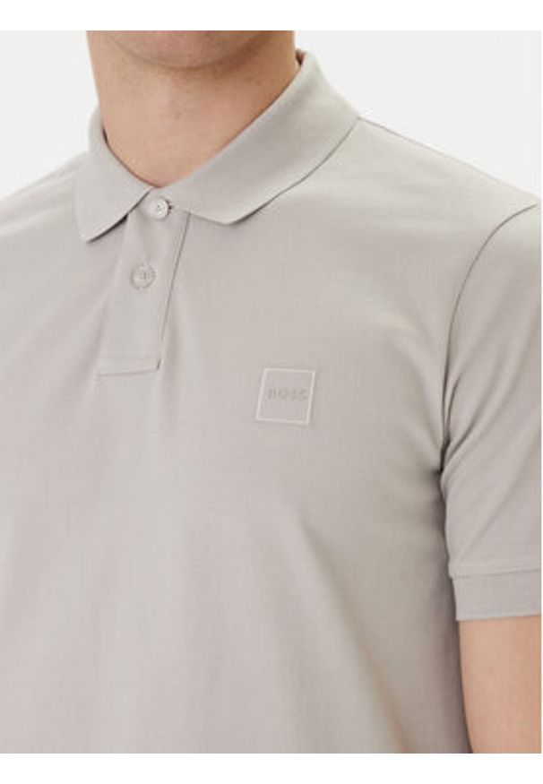 BOSS Polo Passenger 50507803 Beżowy Slim Fit. Typ kołnierza: polo. Kolor: beżowy. Materiał: bawełna