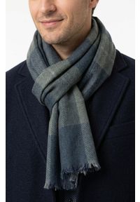 Lekki Szalik Wiosenno-Jesienny - Teer - Niebiesko-Szara Krata. Okazja: na spacer. Kolor: niebieski, szary, wielokolorowy. Materiał: wiskoza. Sezon: wiosna, jesień. Styl: elegancki #2