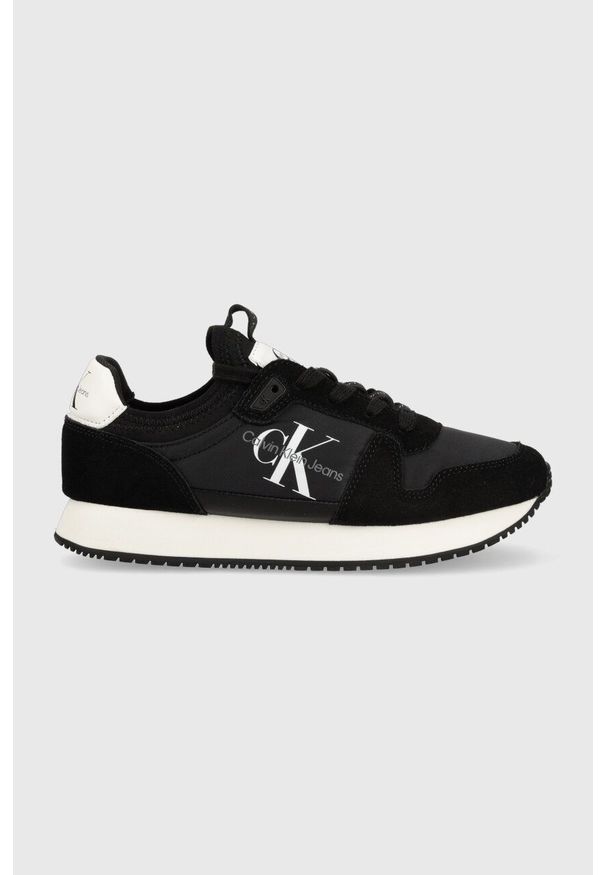 Calvin Klein Jeans sneakersy YW0YW00840 RUNNER SOCK LACEUP NY-LTH W kolor czarny. Nosek buta: okrągły. Zapięcie: sznurówki. Kolor: czarny. Materiał: guma