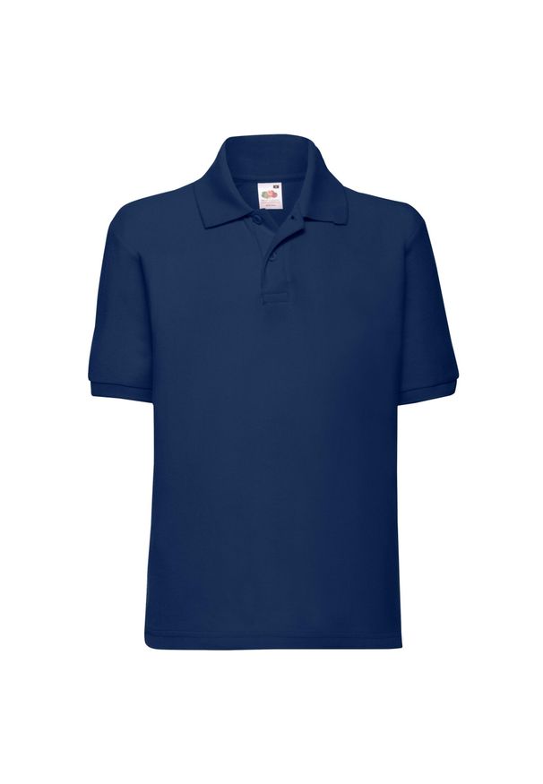 FRUIT OF THE LOOM - Koszulka Polo Dla Dzieci 65/35. Typ kołnierza: polo. Kolor: niebieski