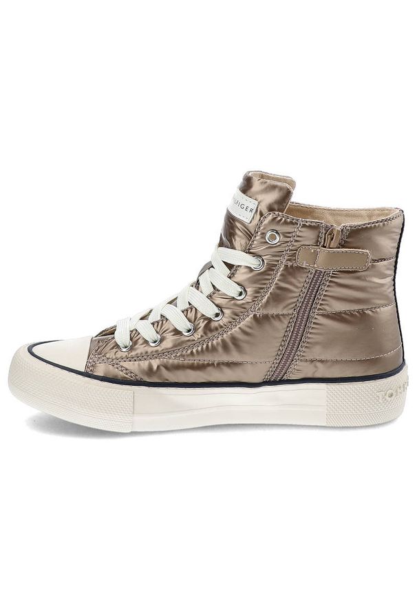 TOMMY HILFIGER - Różowe Trampki Tommy Hilfiger Modne Pikowane Buty Damskie. Kolor: różowy. Materiał: skóra ekologiczna, materiał. Szerokość cholewki: normalna. Styl: klasyczny