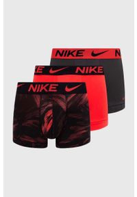 Nike bokserki 3-pack męskie kolor czerwony. Kolor: czerwony. Materiał: tkanina, włókno, skóra #1