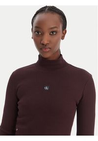 Calvin Klein Jeans Sukienka codzienna LV047E204G Brązowy Slim Fit. Okazja: na co dzień. Kolor: brązowy. Materiał: bawełna. Typ sukienki: proste. Styl: casual #4