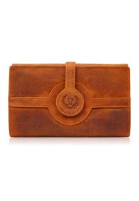 PAOLO PERUZZI - Portfel damski skórzany duży pomarańczowy vintage Paolo Peruzzi T-134-HOR. Kolor: pomarańczowy. Materiał: skóra #1