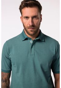 JAY-PI - Męska Koszulka polo golf rękaw 1/2 QuickDry drobny wzór do rozm. 7XL. Typ kołnierza: polo, golf. Kolekcja: plus size. Kolor: zielony. Materiał: materiał, poliester, bawełna. Styl: sportowy