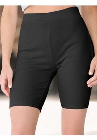 Sinsay - Szorty kolarki w prążek - czarny. Kolor: czarny. Wzór: prążki #1