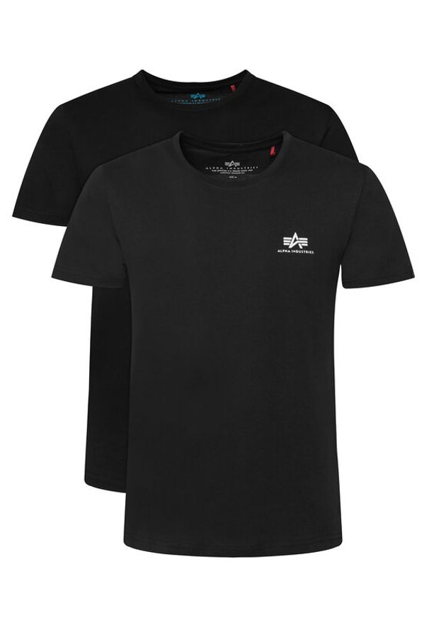 Alpha Industries Komplet t-shirtów 258500 Czarny Regular Fit. Kolor: czarny. Materiał: bawełna