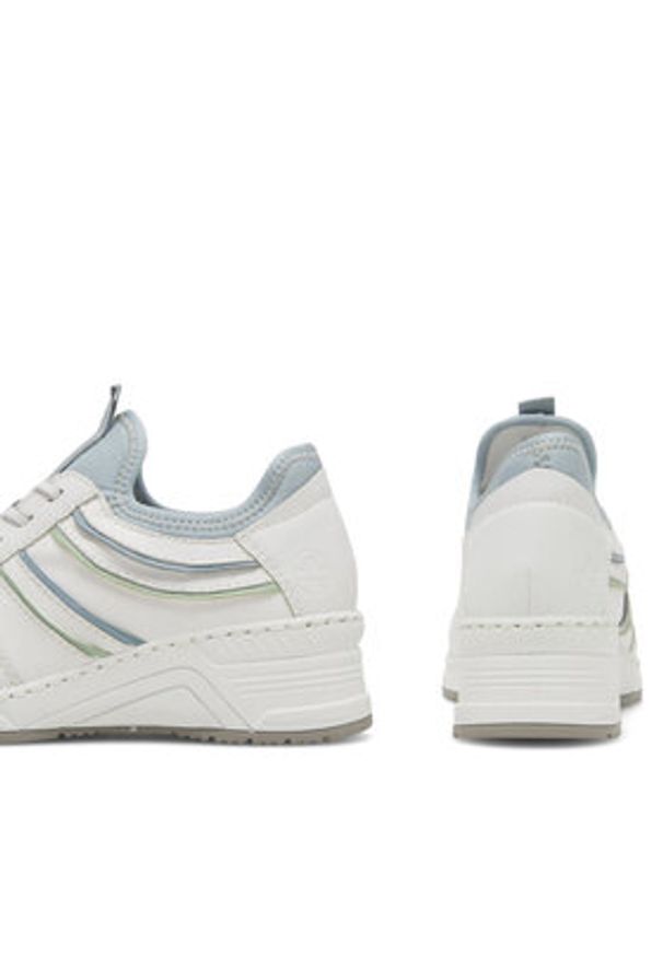 Rieker Sneakersy N4381-80 Biały. Kolor: biały. Materiał: skóra