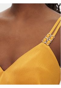 Morgan Top 242-OLAFI Żółty Slim Fit. Kolor: żółty. Materiał: syntetyk