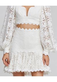 ACLER AUSTRALIA - Biała spódnica Broderie. Kolor: biały. Materiał: bawełna, koronka, len, wiskoza, tkanina #1