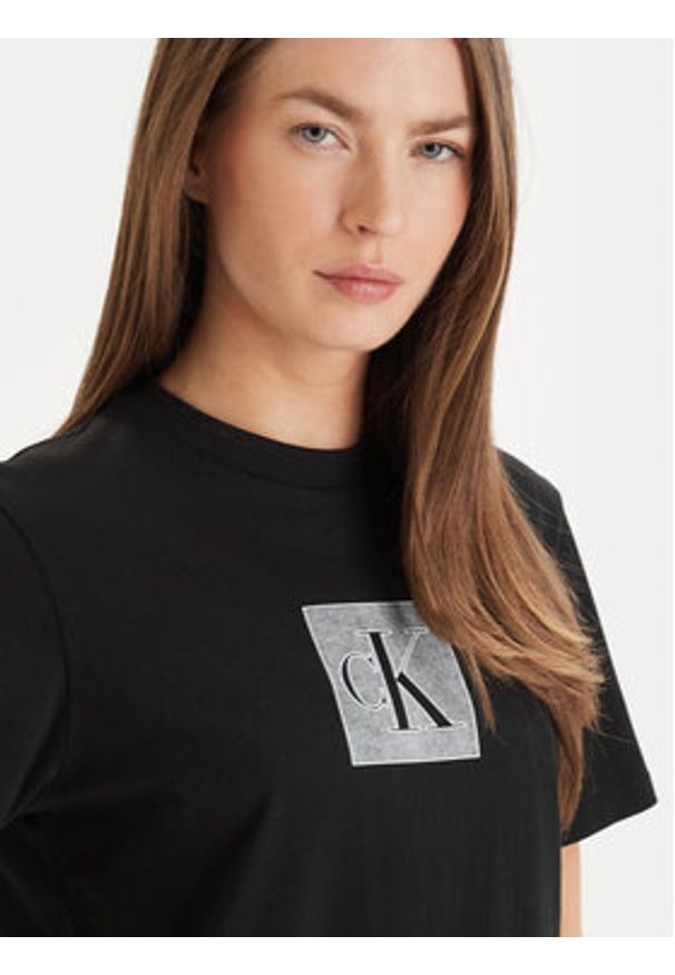 Calvin Klein Jeans T-Shirt LV047F819G Czarny Classic Fit. Kolor: czarny. Materiał: bawełna