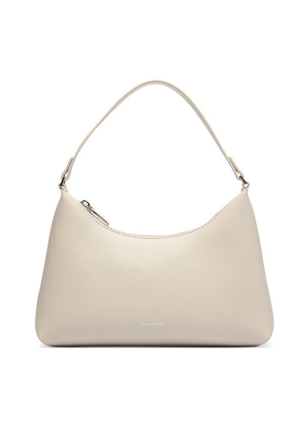 Calvin Klein Torebka Foil Logo Small Shoulder Bag LV04F3890G Kremowy. Kolor: kremowy. Materiał: skórzane