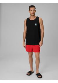 4f - 4F Spodenki plażowe boardshorty męskie - czerwone 3XL. Kolor: czerwony. Materiał: materiał #1