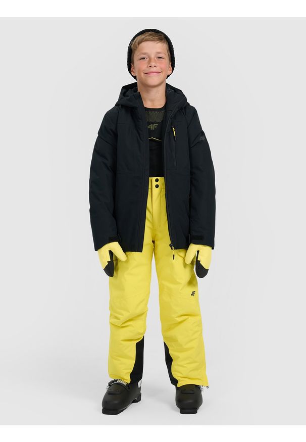 4f - 4F Kurtka narciarska membrana 8000 chłopięca - czarna 140 (9-10 lat). Kolor: czarny. Materiał: poliester, materiał. Sezon: lato. Styl: klasyczny