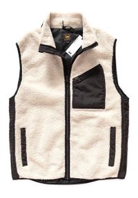 Lee - MĘSKI BEZRĘKAWNIK LEE SHERPA GILET OFF WHITE L87VVFMK 112122965. Długość rękawa: bez rękawów