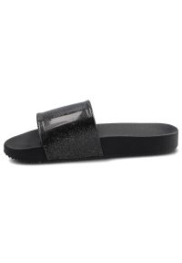 zaxy - Czarne Klapki Zaxy Dziecięce Buty Z Brokatem. Okazja: na spacer. Kolor: czarny. Materiał: guma. Styl: wakacyjny #7