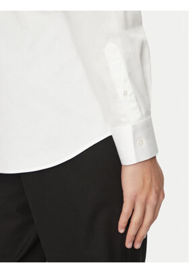 Karl Lagerfeld - KARL LAGERFELD Koszula 605035 552602 Biały Regular Fit. Typ kołnierza: dekolt w karo. Kolor: biały. Materiał: bawełna