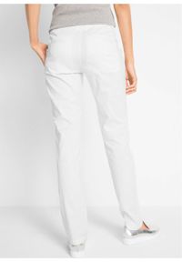 Spodnie chino ze stretchem bonprix biały. Kolor: biały. Materiał: bawełna #2