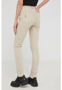 Answear Lab jeansy damskie kolor beżowy high waist. Stan: podwyższony. Kolor: beżowy. Styl: wakacyjny