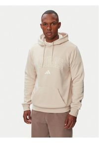 Adidas - adidas Bluza Collegiate Script Graphic Hoodie KC7185 Beżowy Regular Fit. Kolor: beżowy. Materiał: bawełna #1