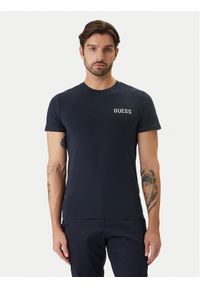 Guess T-Shirt U6GM03 K6YW1 Granatowy Slim Fit. Kolor: niebieski. Materiał: bawełna #1
