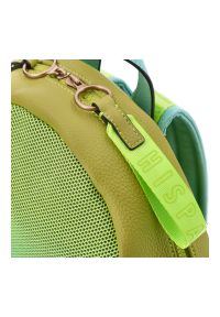 Zielony Stylowy Plecak Damski Hispanitas. Kolor: niebieski. Materiał: materiał, skóra ekologiczna. Wzór: paski. Styl: elegancki #6