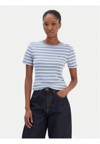 TOMMY HILFIGER - Tommy Hilfiger T-Shirt New Cody WW0WW40587 Błękitny Slim Fit. Kolor: niebieski. Materiał: bawełna #1
