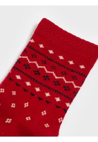 Big-Star - Skarpety damskie bawełniane z wzorem czerwone Halia 603. Kolor: czerwony. Materiał: bawełna #4