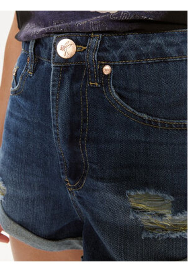 One Teaspoon Szorty jeansowe Bandits 26275 Niebieski Relaxed Fit. Kolor: niebieski. Materiał: bawełna